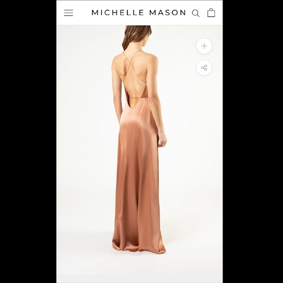 Michelle Mason 100% Silk Gown - Nude - Picture 2 of 5